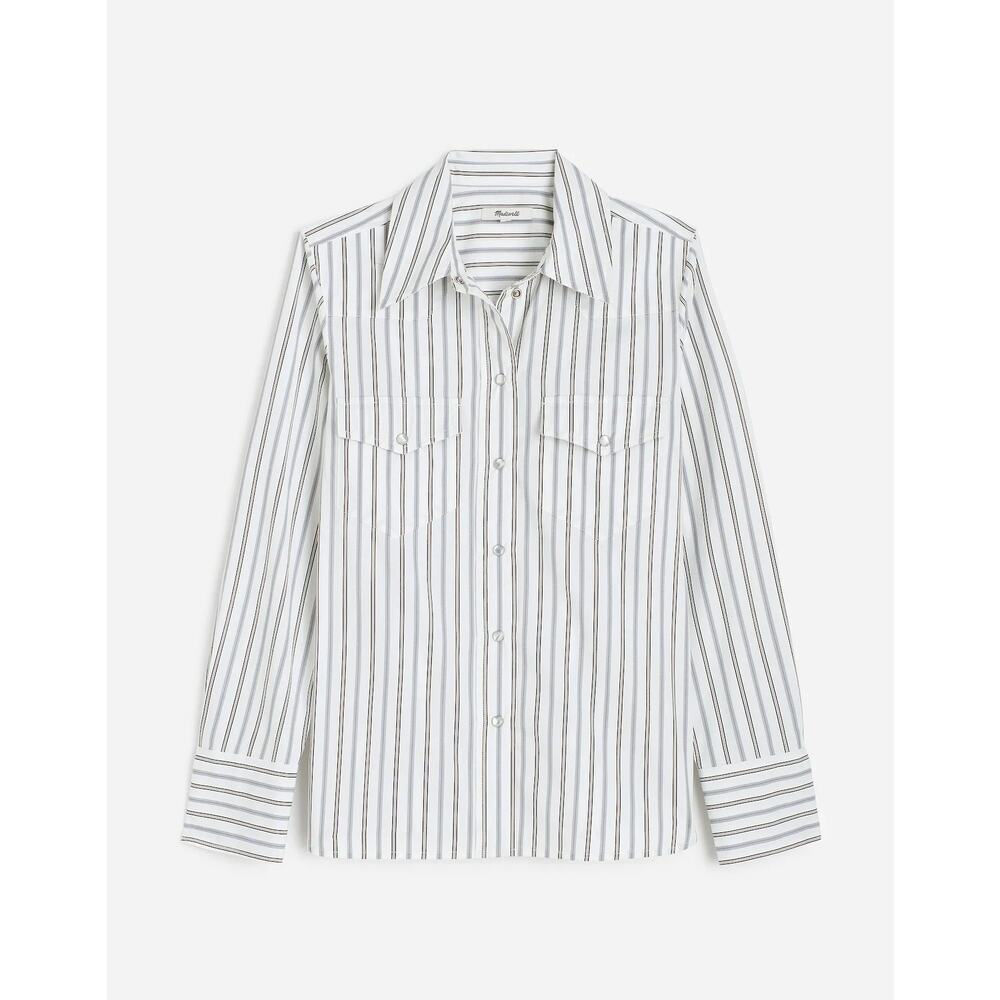 Madewell Poplin Western Snap Front Shirt NWT